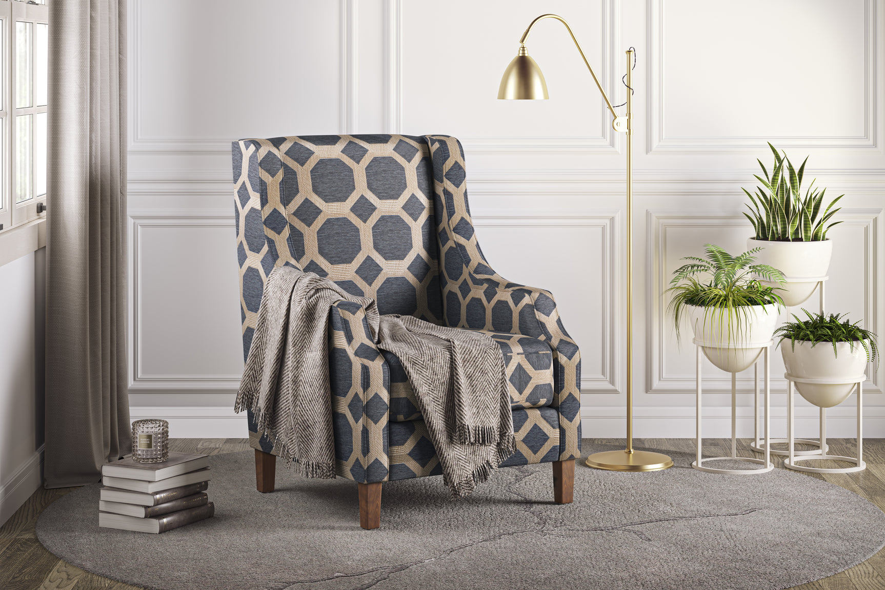 Sanders Grey Accent Chair - Ornate Home