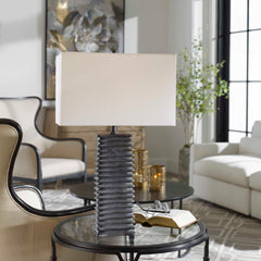 Sanderson Metallic Charcoal Table Lamp - Ornate Home