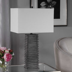 Sanderson Metallic Charcoal Table Lamp - Ornate Home