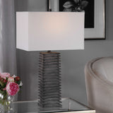 Sanderson Metallic Charcoal Table Lamp - Ornate Home