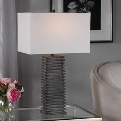 Sanderson Metallic Charcoal Table Lamp - Ornate Home