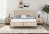 Sandnes Light Oak Queen Bed w/ FB Storage - Ornate Home
