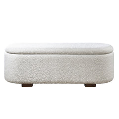 Sandro Beige/Walnut Bench w/Storage - Ornate Home