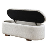 Sandro Beige/Walnut Bench w/Storage - Ornate Home