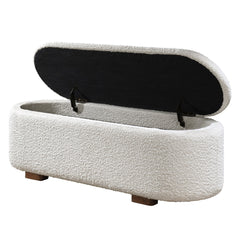 Sandro Beige/Walnut Bench w/Storage - Ornate Home