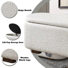 Sandro Beige/Walnut Bench w/Storage - Ornate Home