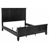 Sandy Beach Black 63-inch California King Wood Panel Bed - Ornate Home