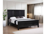 Sandy Beach Black 63-inch California King Wood Panel Bed - Ornate Home
