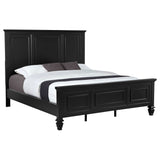 Sandy Beach Black 63-inch California King Wood Panel Bed - Ornate Home