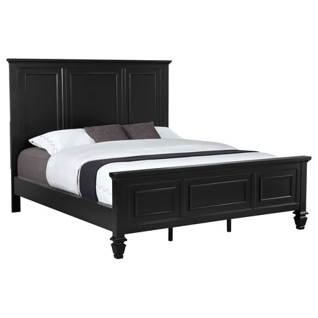Sandy Beach Black 63-inch California King Wood Panel Bed - Ornate Home