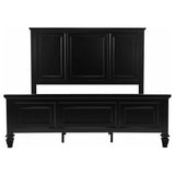 Sandy Beach Black 63-inch California King Wood Panel Bed - Ornate Home