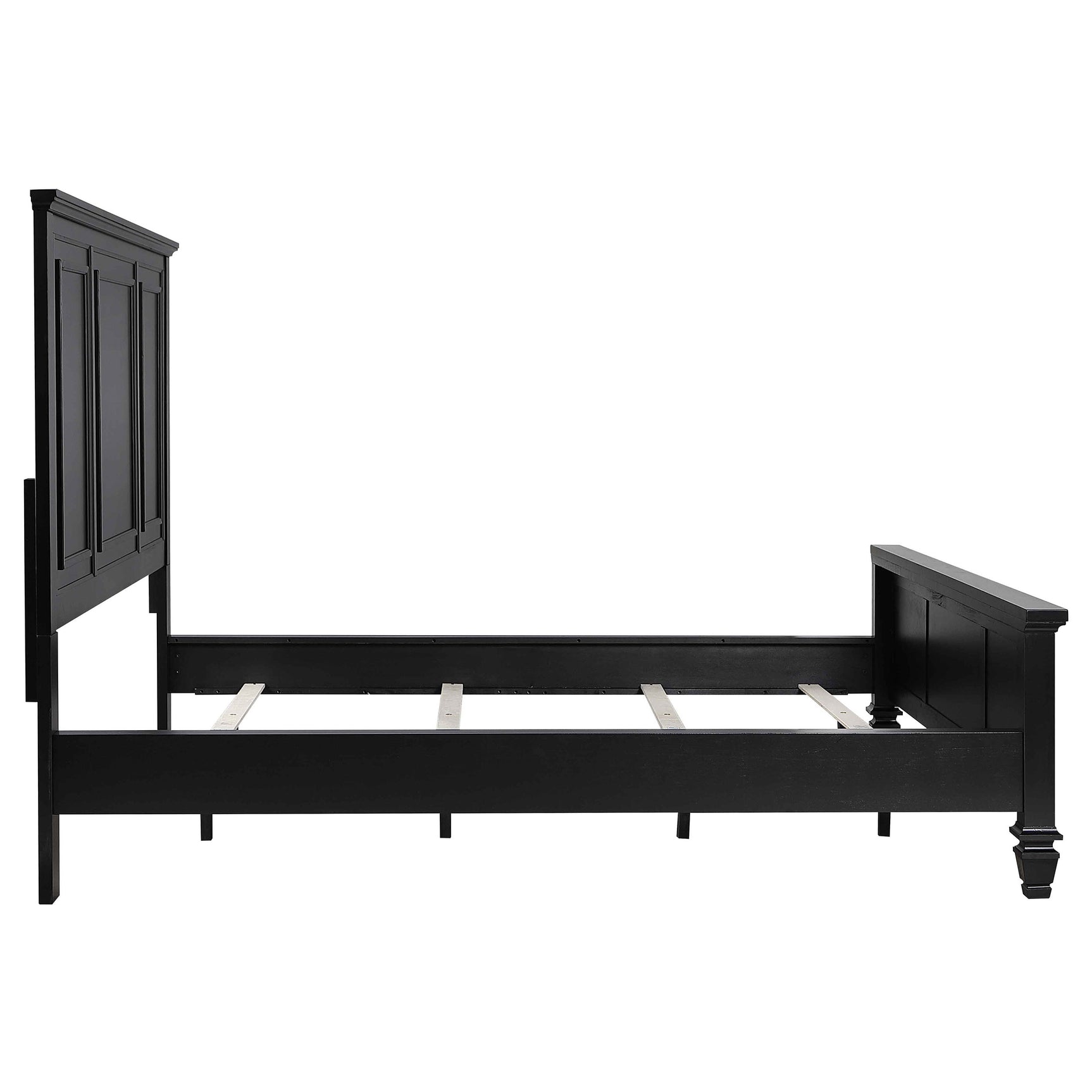 Sandy Beach Black 63-inch California King Wood Panel Bed - Ornate Home