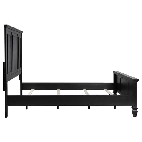 Sandy Beach Black 63-inch California King Wood Panel Bed - Ornate Home