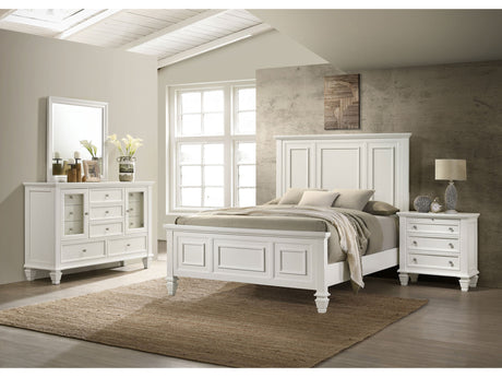 Sandy Beach Cream White 4-piece California King Bedroom Set - Ornate Home