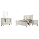 Sandy Beach Cream White 4-piece Eastern King Bedroom Set - Ornate Home