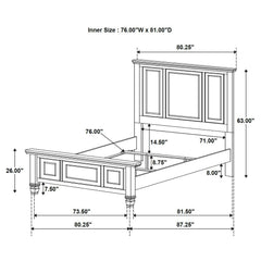 Sandy Beach Cream White 4-piece Eastern King Bedroom Set - Ornate Home