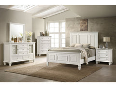 Sandy Beach Cream White 5-piece California King Bedroom Set - Ornate Home