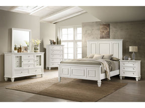 Sandy Beach Cream White 5-piece California King Bedroom Set - Ornate Home