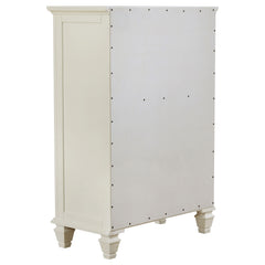 Sandy Beach Cream White 5-piece California King Bedroom Set - Ornate Home