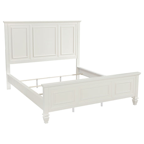 Sandy Beach Cream White 63-inch California King Panel Bed - Ornate Home