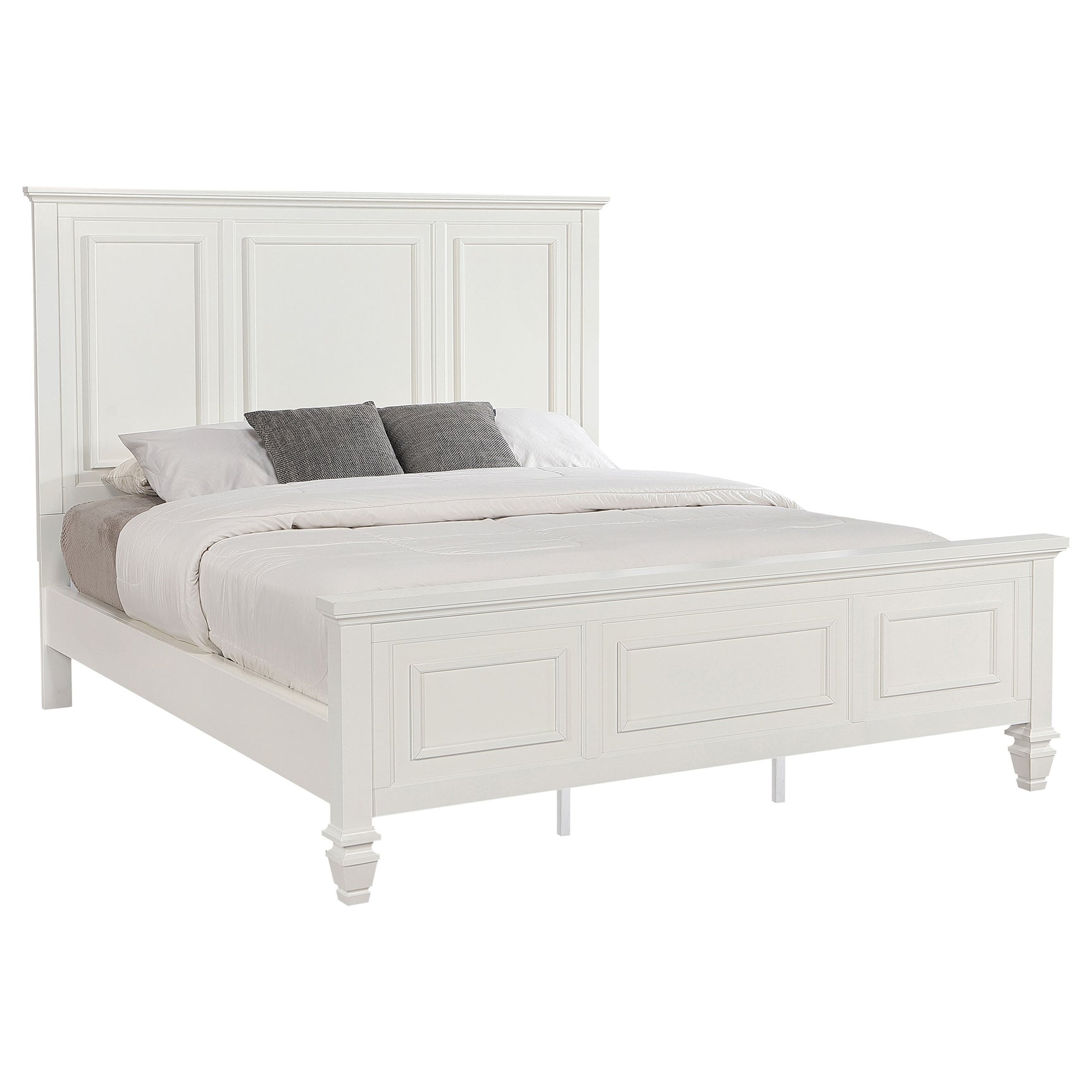 Sandy Beach Cream White 63-inch California King Panel Bed - Ornate Home