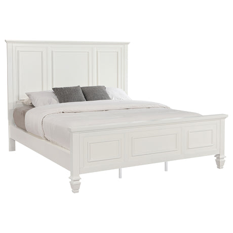 Sandy Beach Cream White 63-inch California King Panel Bed - Ornate Home