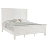 Sandy Beach Cream White 63-inch Eastern King Wood Panel Bed - Ornate Home