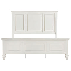 Sandy Beach Cream White 63-inch Eastern King Wood Panel Bed - Ornate Home