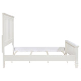 Sandy Beach Cream White 63-inch Eastern King Wood Panel Bed - Ornate Home