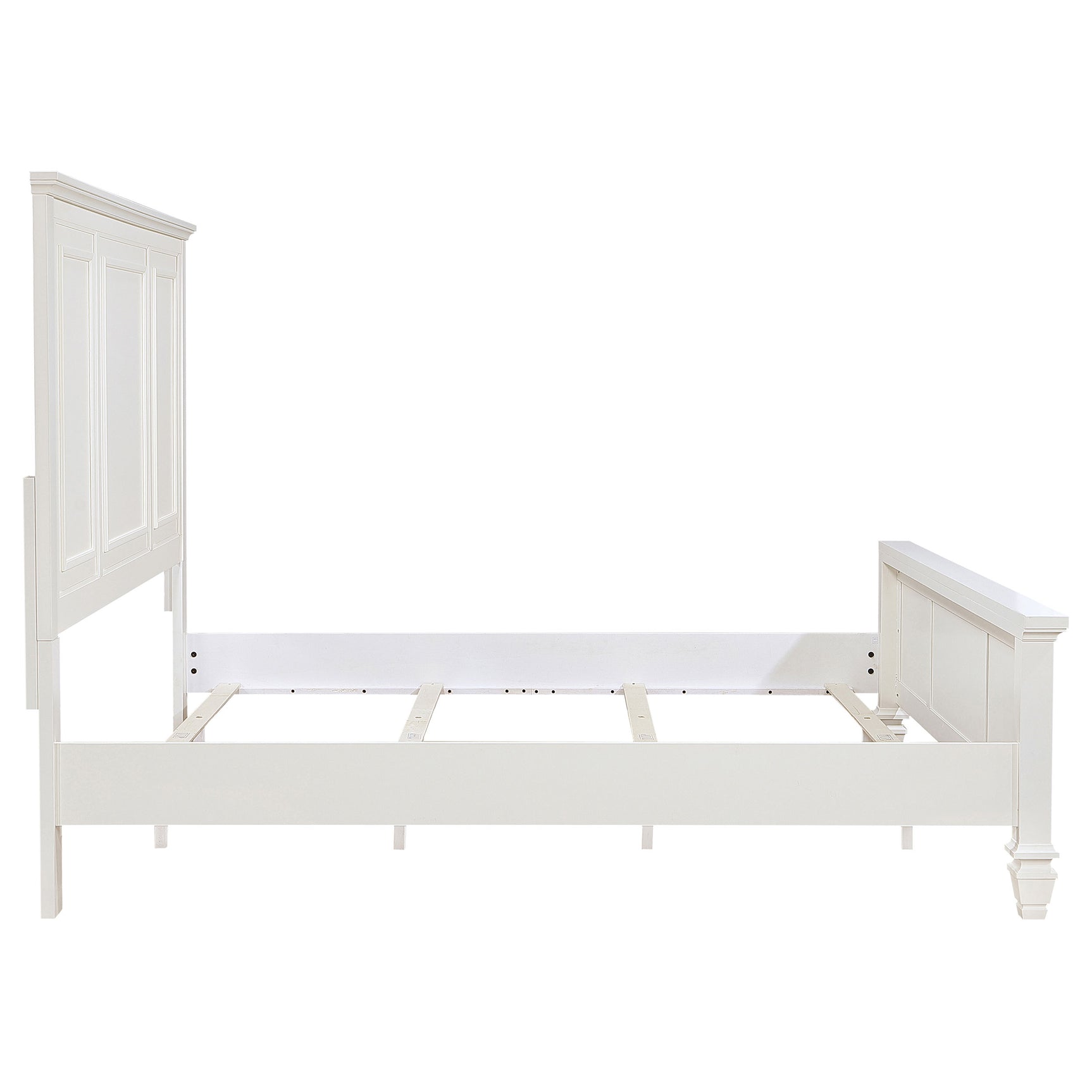 Sandy Beach Cream White 63-inch Eastern King Wood Panel Bed - Ornate Home