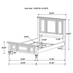 Sandy Beach Cream White 63-inch Eastern King Wood Panel Bed - Ornate Home
