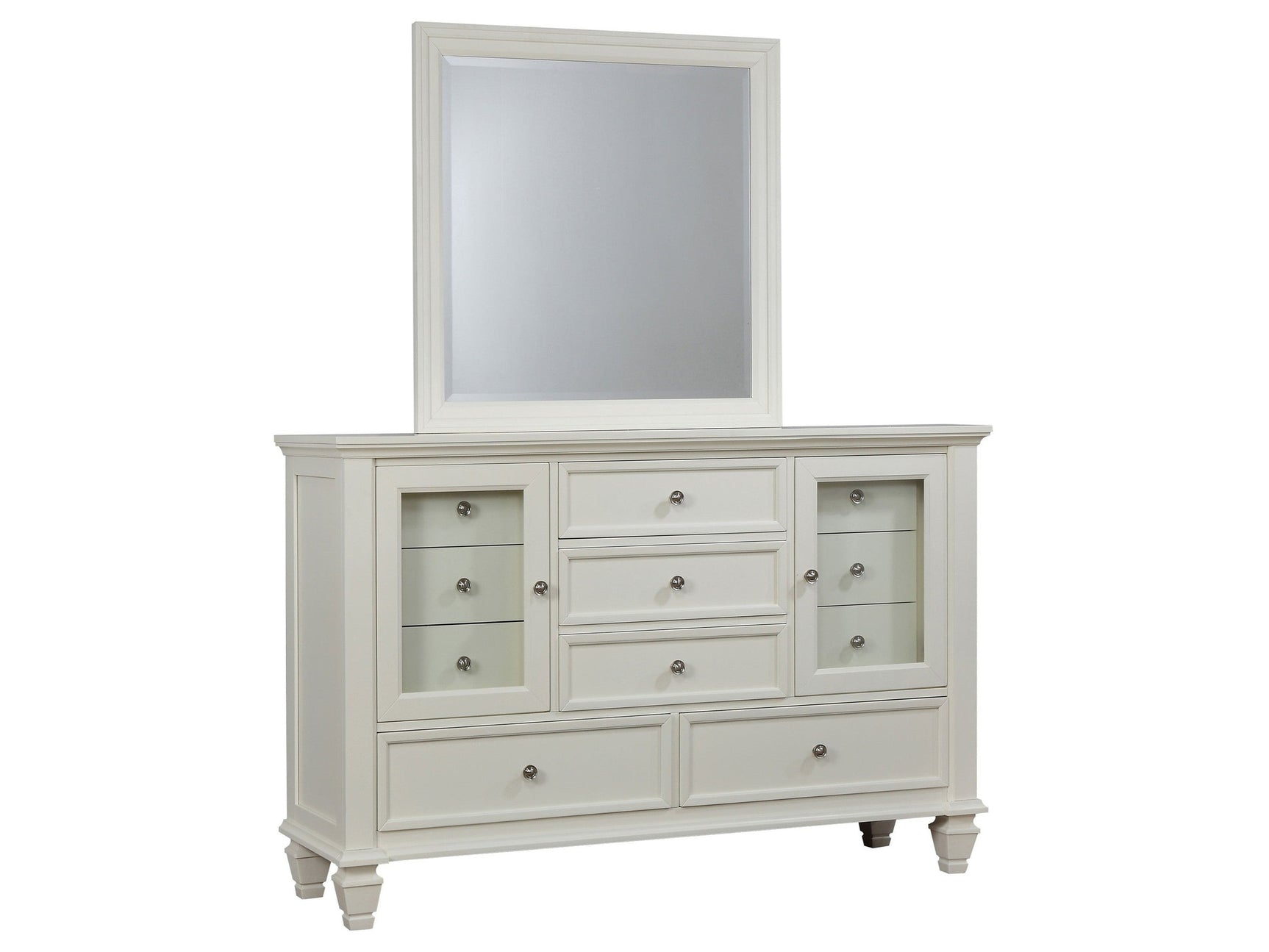 Sandy Beach Cream White Dresser and Mirror - Ornate Home