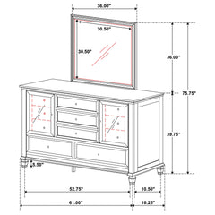 Sandy Beach Cream White Dresser and Mirror - Ornate Home
