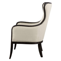 Sandy Black/Brown Wing Back Armchair - Ornate Home