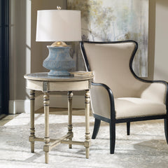Sandy Black/Brown Wing Back Armchair - Ornate Home