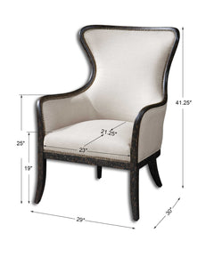 Sandy Black/Brown Wing Back Armchair - Ornate Home