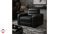 Sandy Black Fabric Dual Power Reclining Chair - Ornate Home