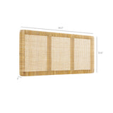 Sandy Natural Wall Mounted Wood and Rattan Full Size Headboard - Ornate Home