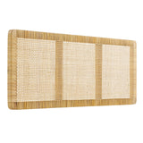 Sandy Natural Wall Mounted Wood and Rattan King Size Headboard - Ornate Home