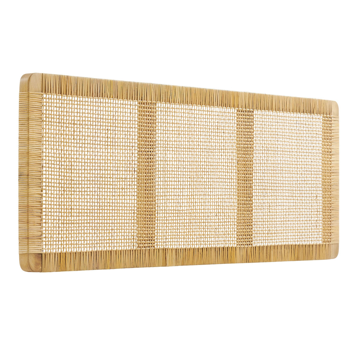 Sandy Natural Wall Mounted Wood and Rattan King Size Headboard - Ornate Home