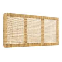 Sandy Natural Wall Mounted Wood and Rattan King Size Headboard - Ornate Home