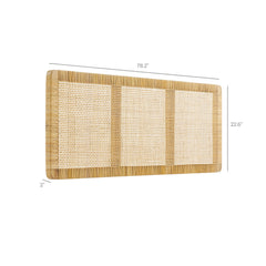 Sandy Natural Wall Mounted Wood and Rattan King Size Headboard - Ornate Home