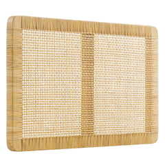 Sandy Natural Wall Mounted Wood and Rattan Twin Size Headboard - Ornate Home