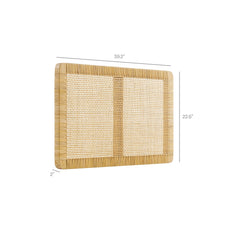 Sandy Natural Wall Mounted Wood and Rattan Twin Size Headboard - Ornate Home