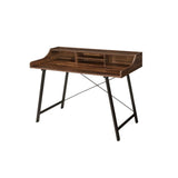 Sange Walnut/Black Writing Desk w/ USB - Ornate Home