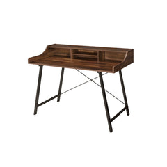 Sange Walnut/Black Writing Desk w/ USB - Ornate Home