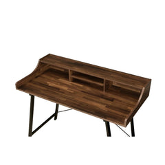 Sange Walnut/Black Writing Desk w/ USB - Ornate Home