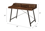 Sange Walnut/Black Writing Desk w/ USB - Ornate Home