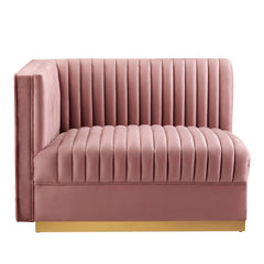 Sanguine Dusty Rose 5-Piece Channel Tufted Performance Velvet Modular Sectional Sofa - Ornate Home