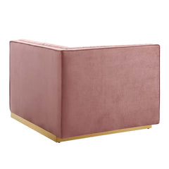 Sanguine Dusty Rose 5-Piece Channel Tufted Performance Velvet Modular Sectional Sofa - Ornate Home